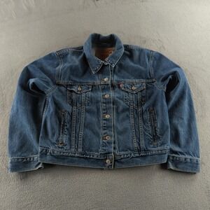 Vintage Levis Jean Jacket Mens Large Blue Denim Classic Trucker Made Canada 90s